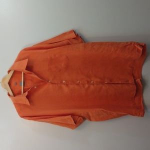 Montego XL Orange Linen Summer Shirt